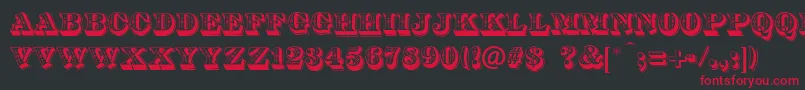 DsDiamondInlay Font – Red Fonts on Black Background