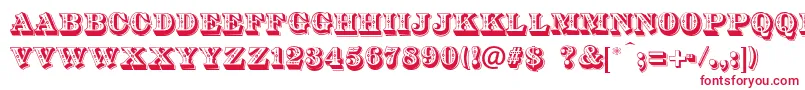 DsDiamondInlay Font – Red Fonts on White Background