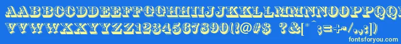 DsDiamondInlay Font – Yellow Fonts on Blue Background