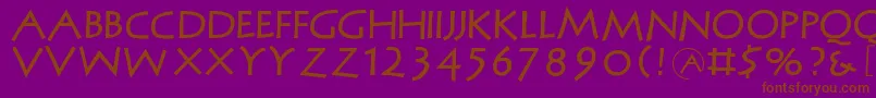 Шрифт Mcapitals – коричневые шрифты на фиолетовом фоне