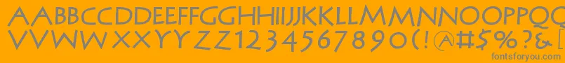 フォントMcapitals – オレンジの背景に灰色の文字