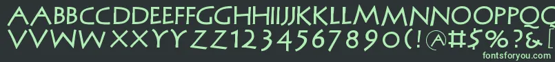 フォントMcapitals – 黒い背景に緑の文字