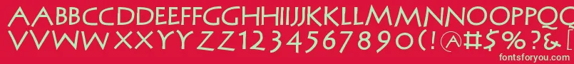 フォントMcapitals – 赤い背景に緑の文字