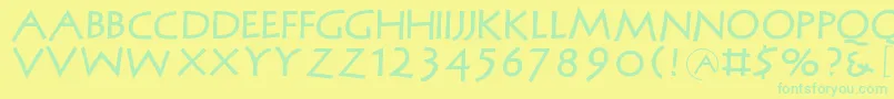 フォントMcapitals – 黄色い背景に緑の文字