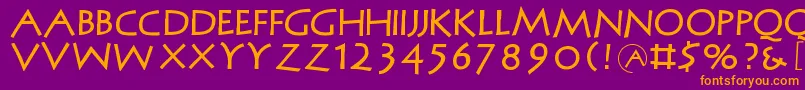 Mcapitals Font – Orange Fonts on Purple Background