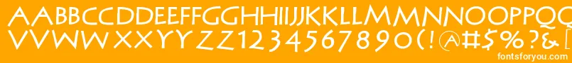 フォントMcapitals – オレンジの背景に白い文字