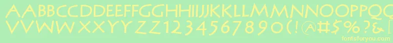 Czcionka Mcapitals – żółte czcionki na zielonym tle