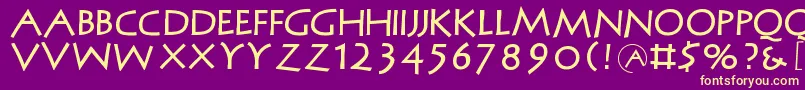 Mcapitals Font – Yellow Fonts on Purple Background