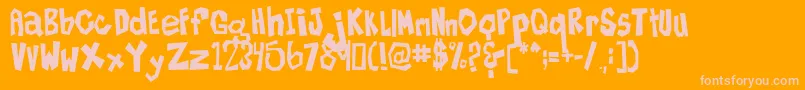 Lisätietoja SamIsMyName-fontista SamIsMyName-fontti – vaaleanpunaiset fontit oranssilla taustalla