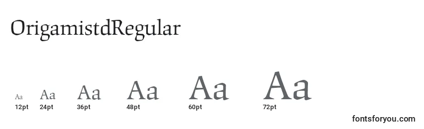 Размеры шрифта OrigamistdRegular