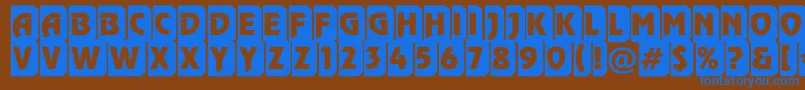 Rewinderttl3DtumbaRegular Font – Blue Fonts on Brown Background