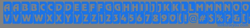 Rewinderttl3DtumbaRegular-Schriftart – Blaue Schriften auf grauem Hintergrund