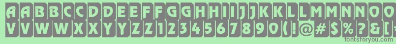 Rewinderttl3DtumbaRegular Font – Gray Fonts on Green Background