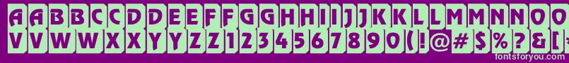 Rewinderttl3DtumbaRegular-Schriftart – Grüne Schriften auf violettem Hintergrund