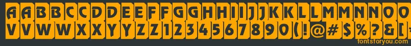 フォントRewinderttl3DtumbaRegular – 黒い背景にオレンジの文字