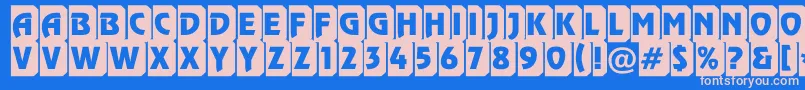 フォントRewinderttl3DtumbaRegular – ピンクの文字、青い背景