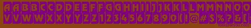 Rewinderttl3DtumbaRegular Font – Purple Fonts on Brown Background