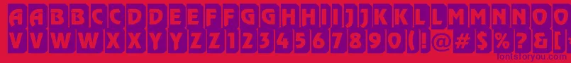 フォントRewinderttl3DtumbaRegular – 赤い背景に紫のフォント