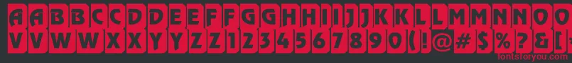フォントRewinderttl3DtumbaRegular – 黒い背景に赤い文字