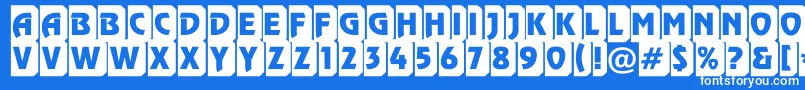フォントRewinderttl3DtumbaRegular – 青い背景に白い文字
