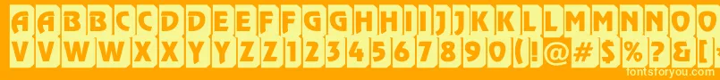 Rewinderttl3DtumbaRegular Font – Yellow Fonts on Orange Background