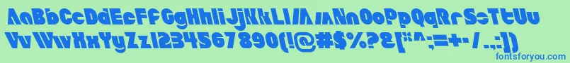 Czcionka AldoItalicait – niebieskie czcionki na zielonym tle