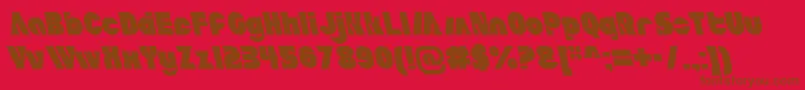 フォントAldoItalicait – 赤い背景に茶色の文字