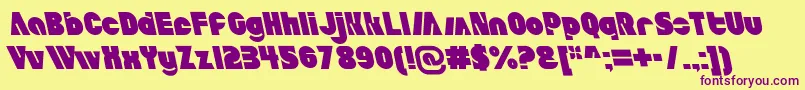 フォントAldoItalicait – 紫色のフォント、黄色の背景