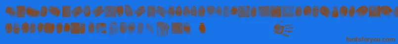 FingerPrintTfb Font – Brown Fonts on Blue Background