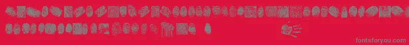 フォントFingerPrintTfb – 赤い背景に灰色の文字