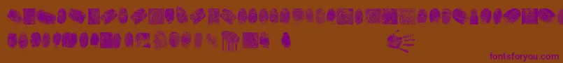 FingerPrintTfb Font – Purple Fonts on Brown Background