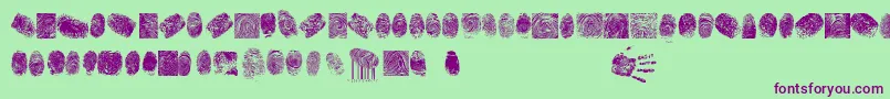 FingerPrintTfb Font – Purple Fonts on Green Background