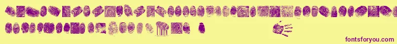 FingerPrintTfb Font – Purple Fonts on Yellow Background