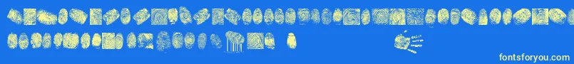 Fonte FingerPrintTfb – fontes amarelas em um fundo azul