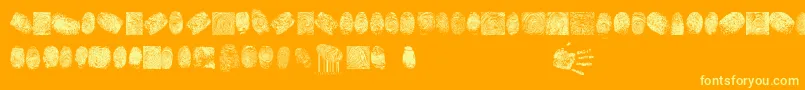 Шрифт FingerPrintTfb – жёлтые шрифты на оранжевом фоне