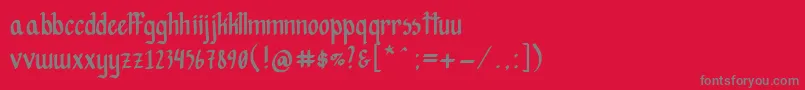 フォントHopesAreFree – 赤い背景に灰色の文字