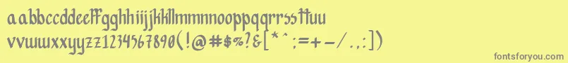 フォントHopesAreFree – 黄色の背景に灰色の文字