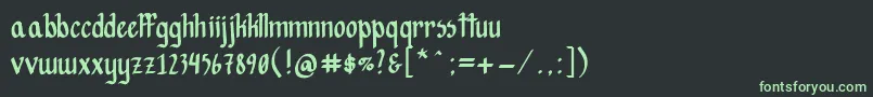 フォントHopesAreFree – 黒い背景に緑の文字