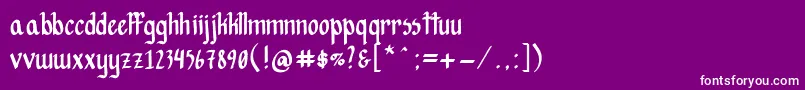 フォントHopesAreFree – 紫の背景に白い文字