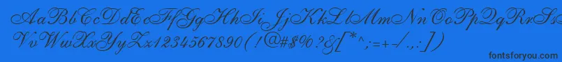 ShirleyallegroRegularDb Font – Black Fonts on Blue Background