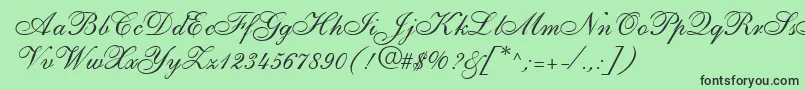 ShirleyallegroRegularDb Font – Black Fonts on Green Background