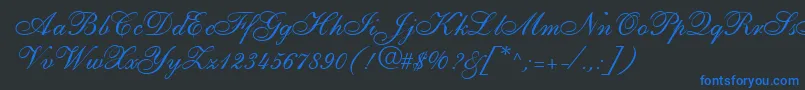 ShirleyallegroRegularDb Font – Blue Fonts on Black Background