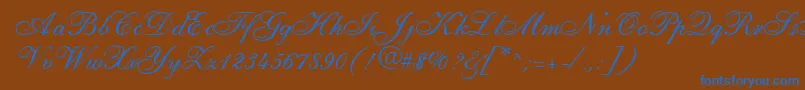 ShirleyallegroRegularDb Font – Blue Fonts on Brown Background