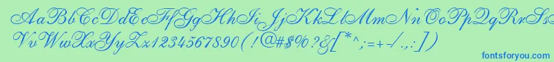 ShirleyallegroRegularDb Font – Blue Fonts on Green Background