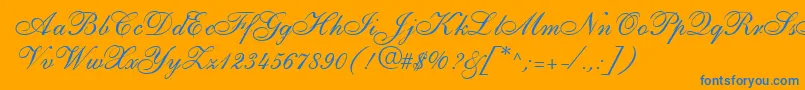 ShirleyallegroRegularDb Font – Blue Fonts on Orange Background