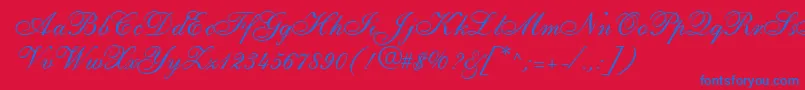 ShirleyallegroRegularDb Font – Blue Fonts on Red Background