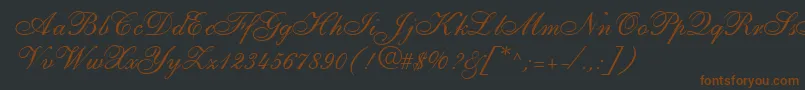 ShirleyallegroRegularDb Font – Brown Fonts on Black Background