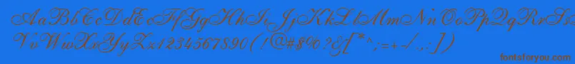 ShirleyallegroRegularDb Font – Brown Fonts on Blue Background