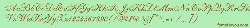 ShirleyallegroRegularDb Font – Brown Fonts on Green Background