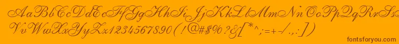 ShirleyallegroRegularDb Font – Brown Fonts on Orange Background